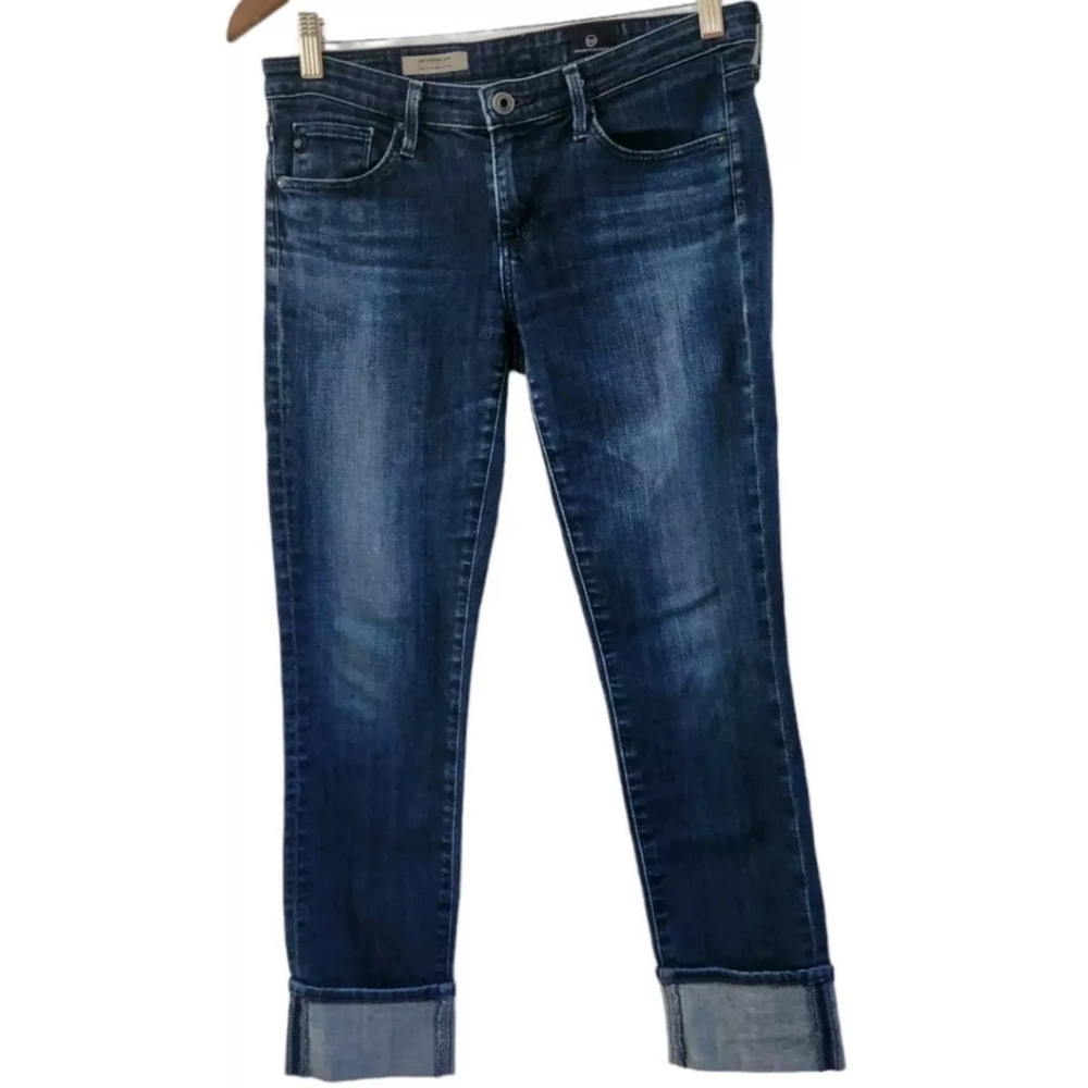 AG Adriano Goldschmied The Stevie Cuff Slim Straight Cuffed Jeans Size 28 Womens - Picture 1 of 6